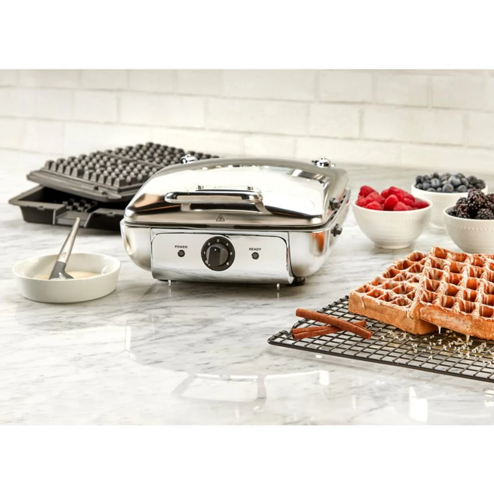 All-Clad ® 4-Slice Stainless Steel Waffle Maker with Removable Plates