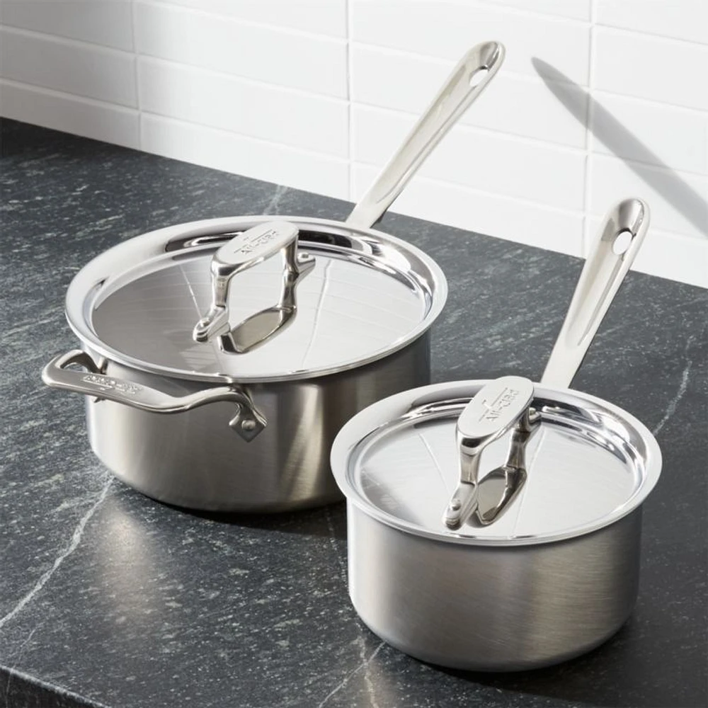 All-Clad ® d5 ® qt Brushed Stainless Steel Saucepan with Lid