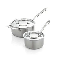 All-Clad ® d5 ® qt Brushed Stainless Steel Saucepan with Lid