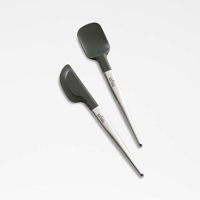 Crate & Barrel Black Silicone and Stainless Steel Mini Spatulas