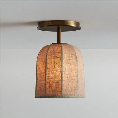 Allegra Small Linen Flush Mount Light by Jake Arnold