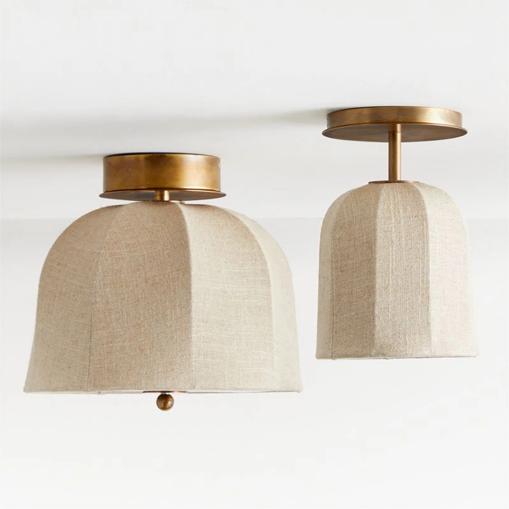 Allegra Small Linen Flush Mount Light by Jake Arnold