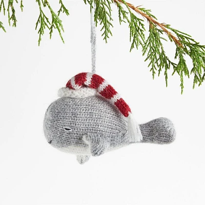 Alpaca Whale with Hat Christmas Tree Ornament