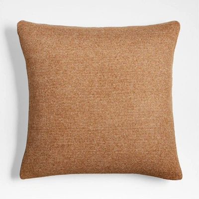 Alpine Cozy Ivory and Camel Tan Reversible 23x23 Holiday Throw Pillow Cover