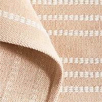Alternating Lines Striped Cotton and Wool Light Area Rug 5'x8