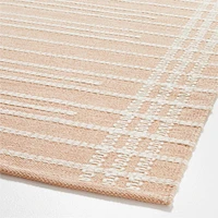 Alternating Lines Striped Cotton and Wool Light Area Rug 5'x8