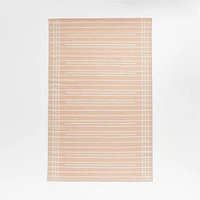 Alternating Lines Striped Cotton and Wool Light Area Rug 5'x8