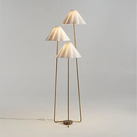 Alva Brass Metal 3-Light Floor Lamp 71"