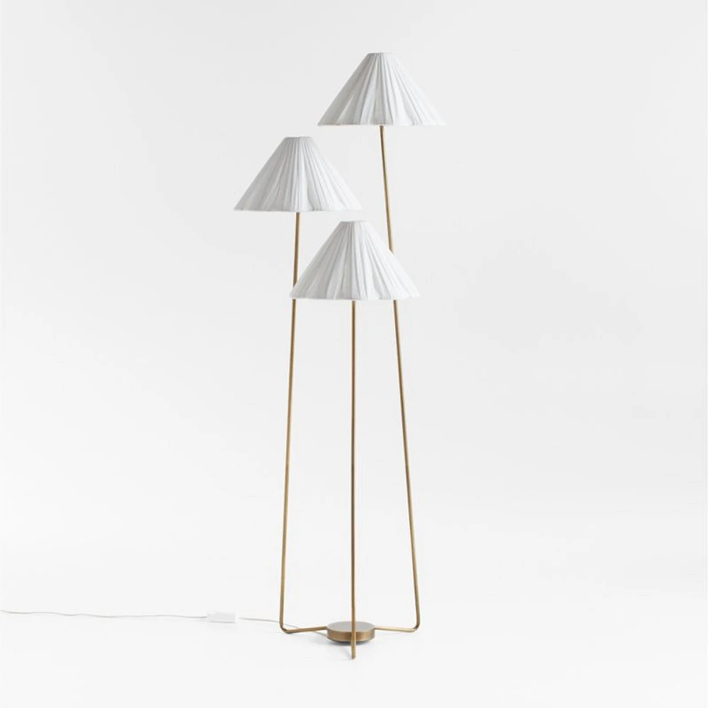 Alva Brass Metal 3-Light Floor Lamp 71"