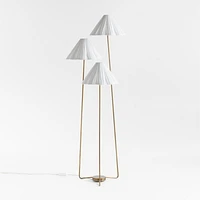 Alva Brass Metal 3-Light Floor Lamp 71"