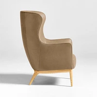 Alva Leather Wingback Accent Chair