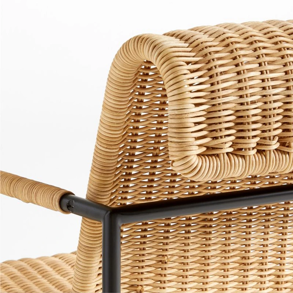 Alvar Black Rattan Dining Arm Chair