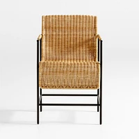 Alvar Black Rattan Dining Arm Chair