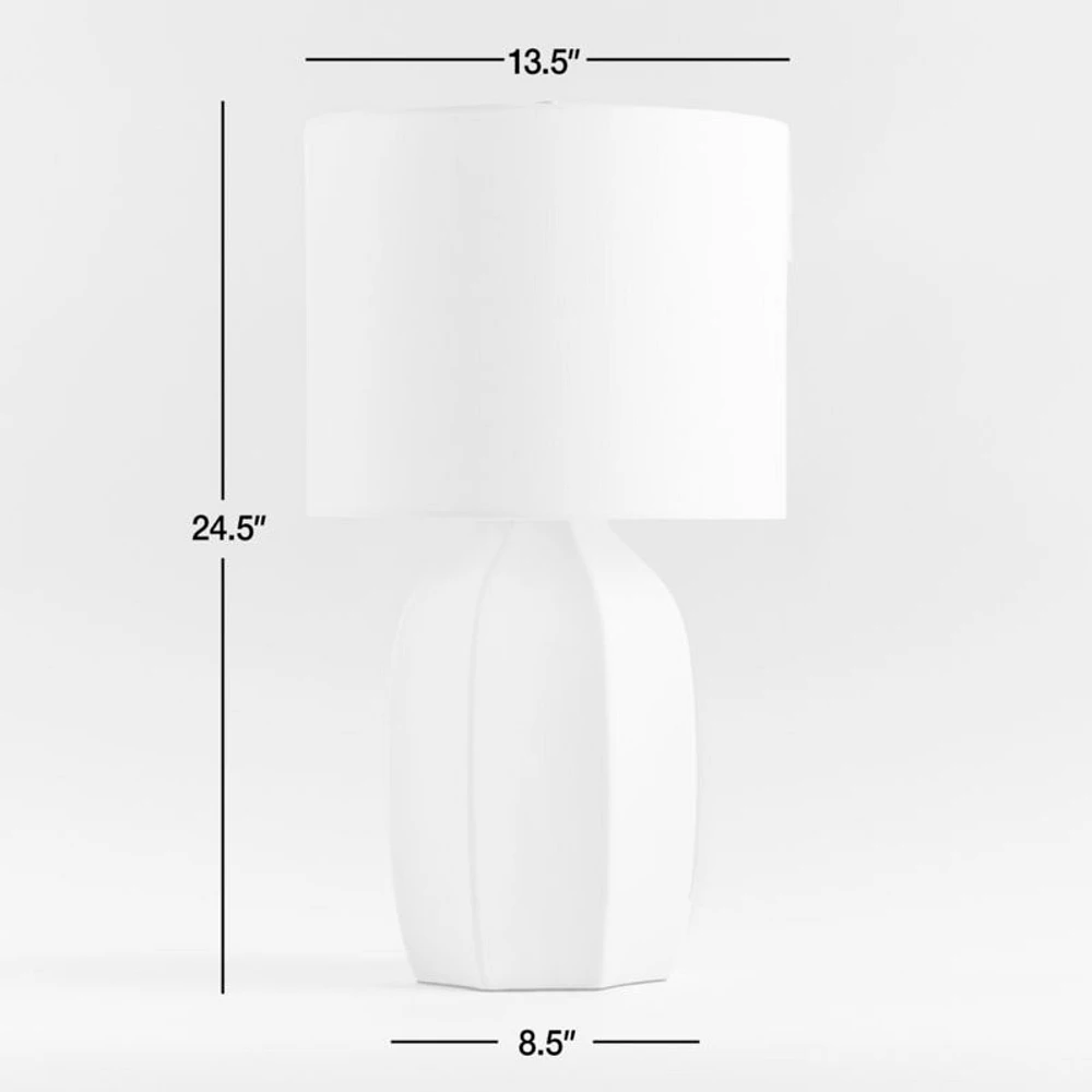 Amaryllis Small White Ceramic Table Lamp 24.5"