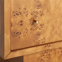 Ambrose Mappa Burl Wood Nightstand with Drawer