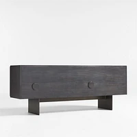 Ameno 72" Charcoal Ash Wood and Metal Storage Media Console