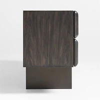 Ameno 72" Charcoal Ash Wood and Metal Storage Media Console