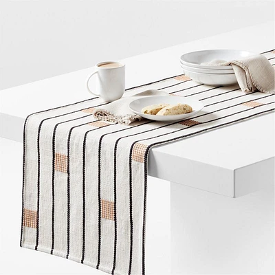 Amira 120" Ivory Cotton Weave Table Runner