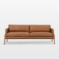 Amoria Sonoma Butterscotch Leather Sofa with Wood Frame