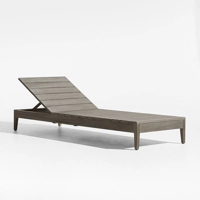 Andorra Weathered Grey Wood Outdoor Chaise Lounge