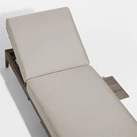 Andorra Weathered Grey Wood Outdoor Chaise Lounge with Sand Cushions