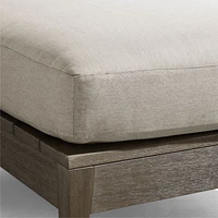Andorra Weathered Grey Wood Outdoor Chaise Lounge with Sand Cushions