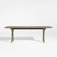Andorra 91"-112" Weathered Grey Wood Outdoor Extendable Dining Table