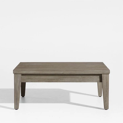 Andorra Weathered Grey Wood Outdoor Ottoman Frame