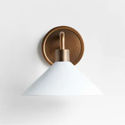 Andre White and Brass Wall Sconce Light