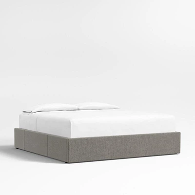 Dark Grey Upholstered King Storage Bed Base