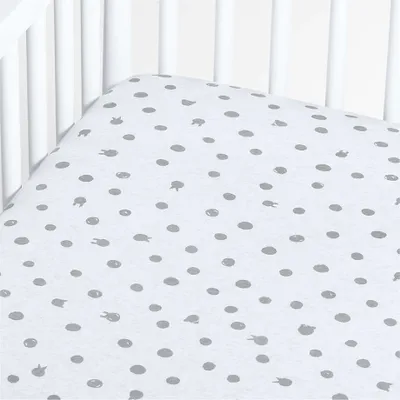 Animal Dot Organic Heathered Jersey Baby Crib Fitted Sheet