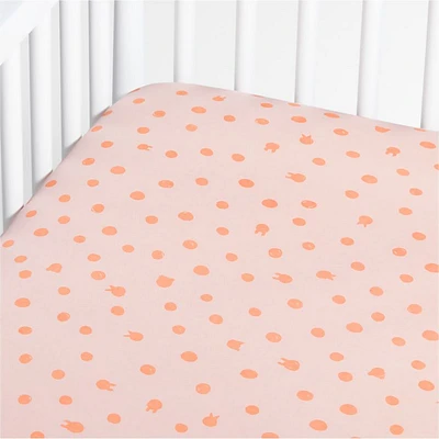 Baby's First Animal Dot Organic Jersey Baby Crib Fitted Sheet