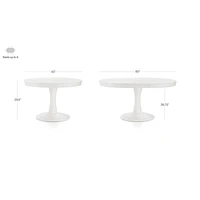 Aniston White 45" Round Extension Dining Table