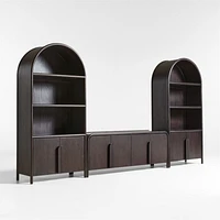 Annie 149" Charcoal Brown Wood Storage Media Console Set by Leanne Ford