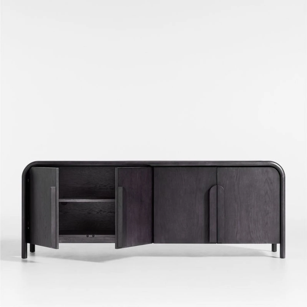 Annie 149" Charcoal Brown Wood Storage Media Console Set by Leanne Ford