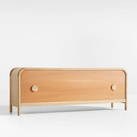 Annie 149" Natural Wood Storage Media Console Set by Leanne Ford