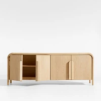 Annie 149" Natural Wood Storage Media Console Set by Leanne Ford