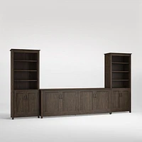 Ainsworth Charcoal Cherry 85" Media Center and Two 30" Towers with Glass/Wood Doors