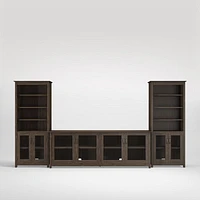 Ainsworth Charcoal Cherry 85" Media Center and Two 30" Towers with Glass/Wood Doors