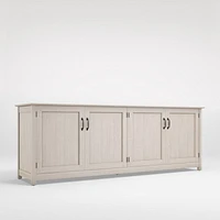 Ainsworth Pickled Oak 85" Storage Media Console with Glass/Wood Doors
