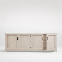 Ainsworth Pickled Oak 85" Storage Media Console with Glass/Wood Doors