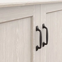 Ainsworth Pickled Oak 85" Storage Media Console with Glass/Wood Doors