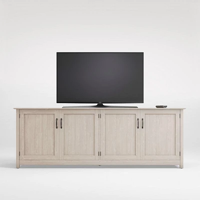 Ainsworth Pickled Oak 85" Storage Media Console with Glass/Wood Doors