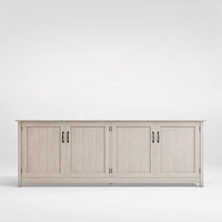 Ainsworth Pickled Oak 85" Storage Media Console with Glass/Wood Doors