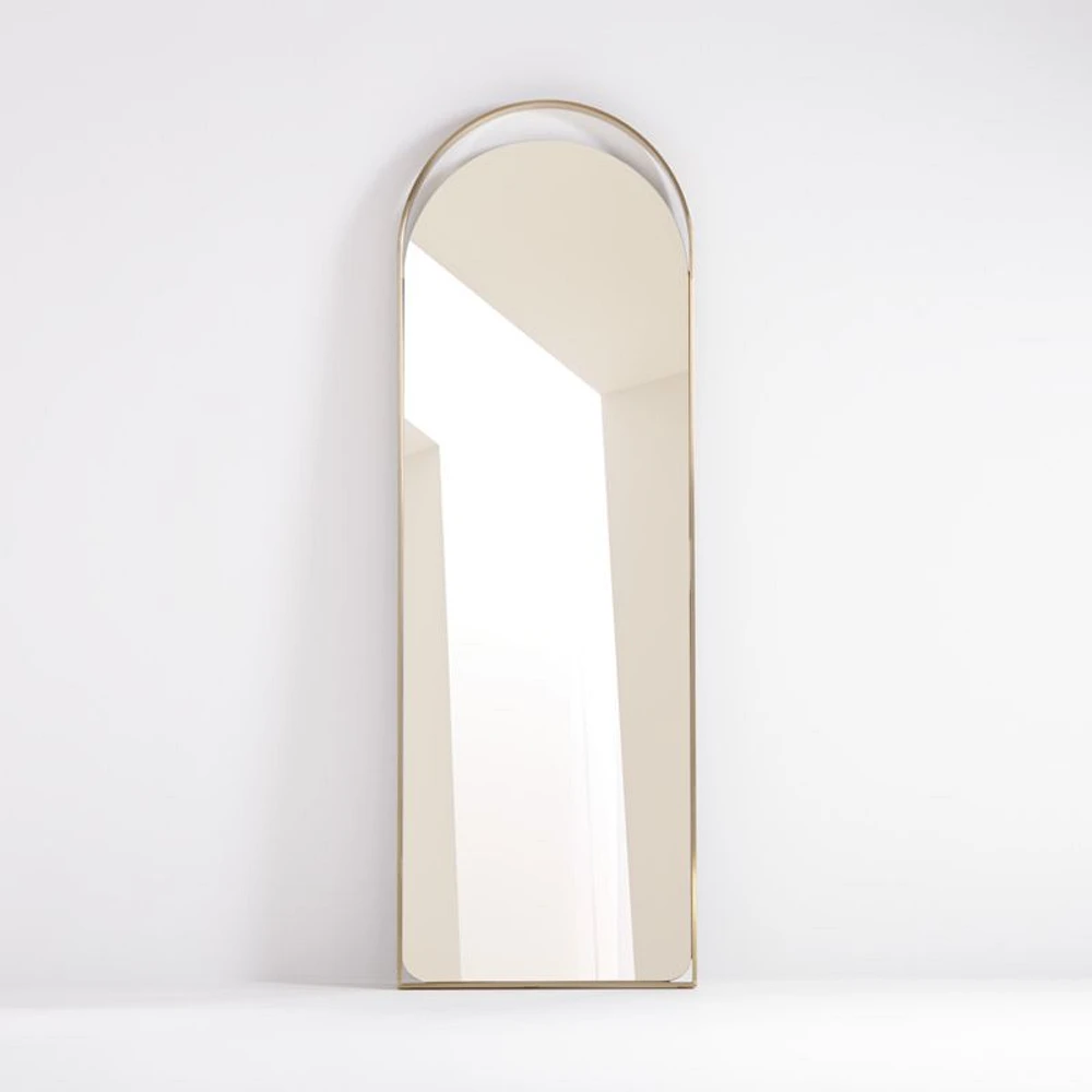 Aosta Brass Arch Cutout Floor Mirror 25.3"x75.8"
