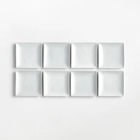 Mercer White Square Porcelain Appetizer Plates, Set of 8