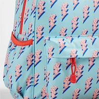 Lightning Bolts Aqua Medium Kids Backpack with Side Pockets