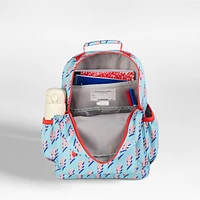 Lightning Bolts Aqua Medium Kids Backpack with Side Pockets