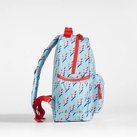 Lightning Bolts Aqua Medium Kids Backpack with Side Pockets