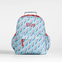 Lightning Bolts Aqua Medium Kids Backpack with Side Pockets